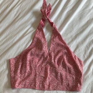 Abercrombie Floral Open Back Halter Top